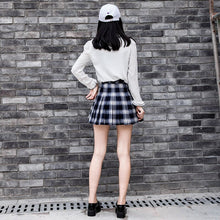 Load image into Gallery viewer, Women Zipper High Waist School Girl Pleated Plaid Skirt Sexy Mini Skirt Plus Size Harajuku Short Skirt New Korean Plaid Skirt