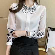 Load image into Gallery viewer, Women clothing New Spring Long Sleeve Chiffon Blouse Shirt Elegant Slim Office Lady Tops Loose Blusas
