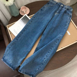 Women jeans Ripped Straight Baggy Vintage High Waist Denim Distressed Streetwear 2021 Female mom jeans woman high waist pants