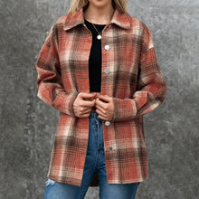 Load image into Gallery viewer, Women&#39;s Autumn Jackets Vintage Plaid Shirt with Pockets Button Down Turn-down Collar Loose Casual Jackets Female Outwear Coat