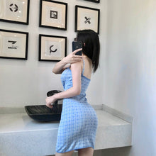 Load image into Gallery viewer, Women&#39;s Autumn New Short Coat + Sexy Retro Plaid Sling Bag Hip Dress Knitted Two-Piece Sets Female