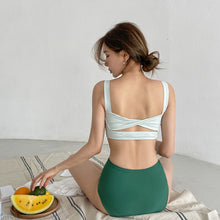 Load image into Gallery viewer, Women&#39;s Bikini Set Mid Waist Bathing Swimwear Swimsuit Removable Pad Beach Suit 2022 Koren Style Bathing Suit Women