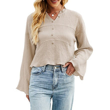 Load image into Gallery viewer, Women&#39;s Blouse Sexy Ruffled V Neck Buttoned Shirt Casual Loose Autumn Tops Slim Elegant Chic Blouses Tops Femme