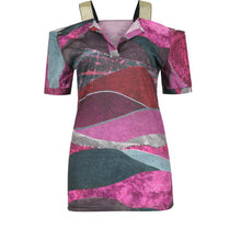 Load image into Gallery viewer, Women&#39;s Blouses Camouflage Print V-neck Short Sleeve Off Shoulder Top Casual Boho Sexy Blouse Women Bluzki Damskie Camisas 2021