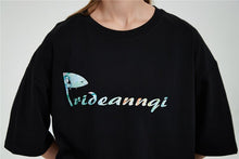 Load image into Gallery viewer, Women&#39;s Cotton Large Size Loose Leisure Sports Couple Suit Short Sleeve Pattern Universal Summer round Neck shirts and shorts