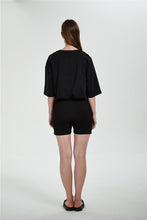 Load image into Gallery viewer, Women&#39;s Cotton Large Size Loose Leisure Sports Couple Suit Short Sleeve Pattern Universal Summer round Neck shirts and shorts