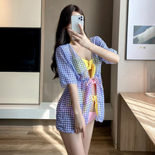 Load image into Gallery viewer, Women&#39;s Cut Out One Piece Swimwear Summer Beach Bathing Suit Solid Monokini Bow Front Swimsuit Padded Beachwear With Coves