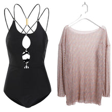 Load image into Gallery viewer, Women&#39;s Cut Out One Piece Swimwear Summer Beach Bathing Suit Solid Monokini Open Back Swimsuit Padded Beachwear With Coves