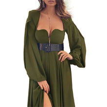 Load image into Gallery viewer, Women&#39;s Dress Autumn Spring New Fashion Sexy Wrapped Chest Square Neck Solid Color Long Sleeve Evening Prom Dress Party Dresses