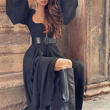 Load image into Gallery viewer, Women&#39;s Dress Autumn Spring New Fashion Sexy Wrapped Chest Square Neck Solid Color Long Sleeve Evening Prom Dress Party Dresses