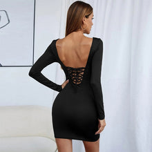 Load image into Gallery viewer, Women&#39;s Dress Backless Sexy Solid Color Woman Clothes Simple High Waist Female Clothing Mini Dress for Women Fashion Autumn Robe