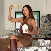 Load image into Gallery viewer, Women &#39;s Dress Cross Halter Off Shoulder Woman Robe Fungus Female Mini Dress Summer Women Clothes Fashion Woman Party Vestidos