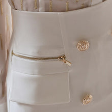 Load image into Gallery viewer, Women&#39;s Fashion Office OL 2 Pieces Suits 2020 Spring Sexy Turn Down Collar White Shirt Top+ Double-Breasted Bodycon Mini Skirt