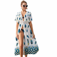 Load image into Gallery viewer, Women&#39;s Floral Kimono Cardigan Swimsuit Beach Cover Up With Open Front Dress Beachwear For Summer