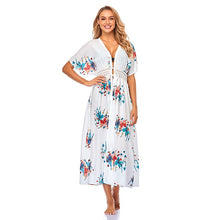 Load image into Gallery viewer, Women&#39;s Floral Kimono Cardigan Swimsuit Beach Cover Up With Open Front Dress Beachwear For Summer