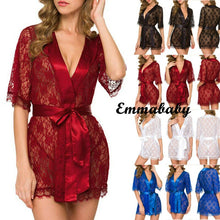 Load image into Gallery viewer, Women&#39;s Lingerie Pajamas Women&#39;s Lace Hollow  Sexy Babydoll Sleepwear Robes