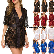 Load image into Gallery viewer, Women&#39;s Lingerie Pajamas Women&#39;s Lace Hollow  Sexy Babydoll Sleepwear Robes
