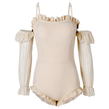 Load image into Gallery viewer, Women&#39;s Long Sleeve One Piece Swimwear Summer Beach Bathing Suit Solid Monokini V-Back Swimsuit Padded Beachwear Korea Style