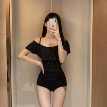 Load image into Gallery viewer, Women&#39;s One Piece Ruffle Swimwear Summer Beach Bathing Suit Solid Monokini Tummy Control Swimsuit Padded Beachwear Korea Style