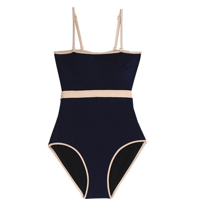 Women's One Piece Swimwear Summer Beach Bathing Suit Solid Monokini Straps Swimsuit Padded Beachwear Korea Style High Waist