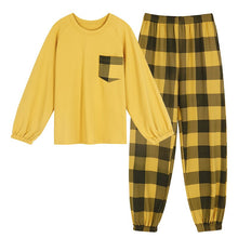 Load image into Gallery viewer, Women&#39;s Pajamas Set Fashion Plaid Cartoon Sleepwear Women Pure Cotton Long Sleeve Pijama Casual Homewear Pyjamas M L XL XXL XXXL