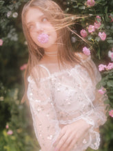 Load image into Gallery viewer, Women&#39;s Pajamas for Women Sexy White Lace Perspective Floral Embroidery Chiffon Tie Short Top Pajamas Sleepwear Pajama