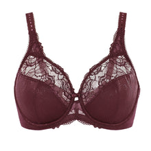 Load image into Gallery viewer, Women&#39;s Plus Size Minimizer Lace Bra Full Coverage Jacquard Floral Non Padded Sheer Underwire 34-44 DD E F G H