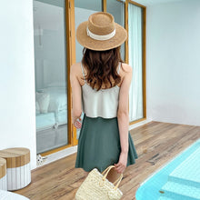 Load image into Gallery viewer, Women&#39;s Push Up One Piece Swimwear Padded Swimsuit Swimdress Green Patchwork Girls Flounce Skirt Bathing Suit Summer 2020 Female