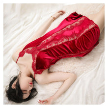 Load image into Gallery viewer, Women&#39;s Retro Velvet Pajamas Sexy Lingerie Passion Products Set Open Chest Temptation Nightdress Sexy Lingerie for Women Erotic