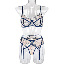 Load image into Gallery viewer, Women&#39;s Sexy Embroidery Lingerie Set Teddies Corset Bodysuit High Waisted Waist Cincher Garter Belt Fashion Bra Panties Clubwear