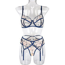 Load image into Gallery viewer, Women&#39;s Sexy Embroidery Lingerie Set Teddies Corset Bodysuit High Waisted Waist Cincher Garter Belt Fashion Bra Panties Clubwear