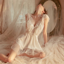 Load image into Gallery viewer, Women Sexy Lingerie Lace Nightdress Deep V Hot Thin Nightgown Home Clothing Suit Sleepwear Femme Skirt Wedding Night Underwear