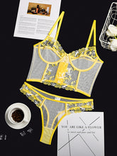 Load image into Gallery viewer, Women Sexy Lingerie See-through Flower Embroidery Underwear Erotic Temptation Sensual Lingerie Lace Bra and Brief Sets