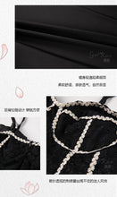 Load image into Gallery viewer, Women Sexy Nightdress Thong Set Satin Lace See-through Seductive Femme Nightgrowm Girls Fairy Halter Lolita Sleepwear Romantic