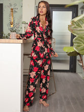 Load image into Gallery viewer, Women&#39;s Sexy Pajamas Spring and Autumn Pajama Set Satin Home Night Wear Casual Clothes Cardigan Long Sleeve Pjs Two Piece Set