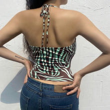 Load image into Gallery viewer, Women&#39;s Sexy Print Halterneck V-Neck Vest Basic Crop Top Backless Halter Neck Summer 2021 Sleeveless Corset Tops Casual Fashion