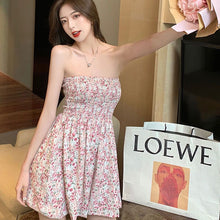 Load image into Gallery viewer, Women&#39;s Sexy Strapless corset floral mini dress Summer Sleeveless chest wrap seaside holiday casual beach dresses for women 2022