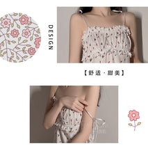 Load image into Gallery viewer, Women Sexy Sweet Nightdress Slip Sleeveless Lovely Nightgowns Femme Skirt Thong Set Korean Japanese Girls Cute Sleeping Dress