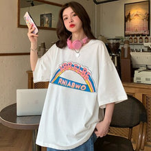 Load image into Gallery viewer, Women&#39;s Short-Sleeved T-shirt Young Girl Casual Loose Fashion Summer Top Plus Size Korean Clothes Kawaii Tee Shirt Femme 2021