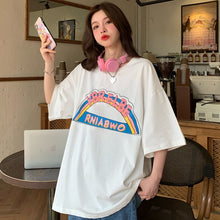 Load image into Gallery viewer, Women&#39;s Short-Sleeved T-shirt Young Girl Casual Loose Fashion Summer Top Plus Size Korean Clothes Kawaii Tee Shirt Femme 2021
