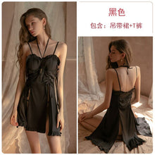 Load image into Gallery viewer, Women&#39;s Sleepwear Summer Lace Nightdress Perspective Temptation Sleepwear Loose Sweet Silt Tracksuit Sexy Backless Nightgown