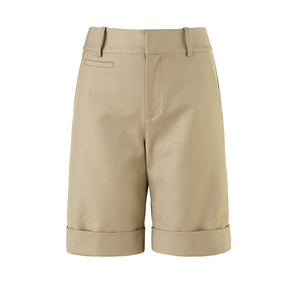 Women&#39;s Summer Shorts High Waist Knee Length Straight Pants with Belt Office Khaki White Black Casual Short Pants Women Fashion