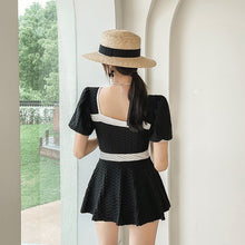 Load image into Gallery viewer, Women&#39;s Swimsuit Sexy One Piece Bathing Suit Short Sleeve Swimwear Swimming Beach Wear Korea Style Summer Swimdress