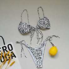 Load image into Gallery viewer, Women&#39;s Swimwear 2021 New Sexy Bikini Straps Chest Folds  And  Fashion Split Swimsuit Summer Beach Beachwear Bikinis Set Top