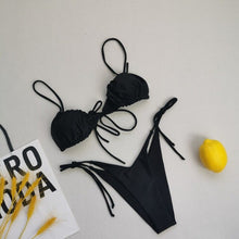 Load image into Gallery viewer, Women&#39;s Swimwear 2021 New Sexy Bikini Straps Chest Folds  And  Fashion Split Swimsuit Summer Beach Beachwear Bikinis Set Top