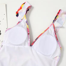 Load image into Gallery viewer, Women&#39;s Swimwear  Bikini Sexy 2021 V Neck Integrated Multi-color Stitching Strapless Swimsuit Sports