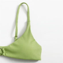 Load image into Gallery viewer, Women&#39;s Swimwear Underwear Set  Pure Color Without Pattern Green Sexy Bikini Swimsuit High Waist