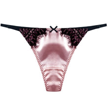 Load image into Gallery viewer, Women&#39;s Thong For Sex Silk Panties Female Underwear Seamless Lace Lingerie Low-Rise Ladies Underpants Sex G-string Thong