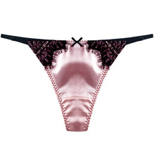 Load image into Gallery viewer, Women&#39;s Thong For Sex Silk Panties Female Underwear Seamless Lace Lingerie Low-Rise Ladies Underpants Sex G-string Thong