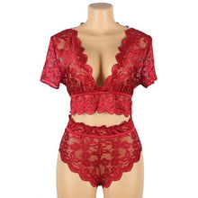 Load image into Gallery viewer, Women&#39;s Underwear Plus Size Lingerie Fat Mom Perspective Hot Passion Temptation Lace Bikini Set Plus Size Lingerie Erotic 5XL